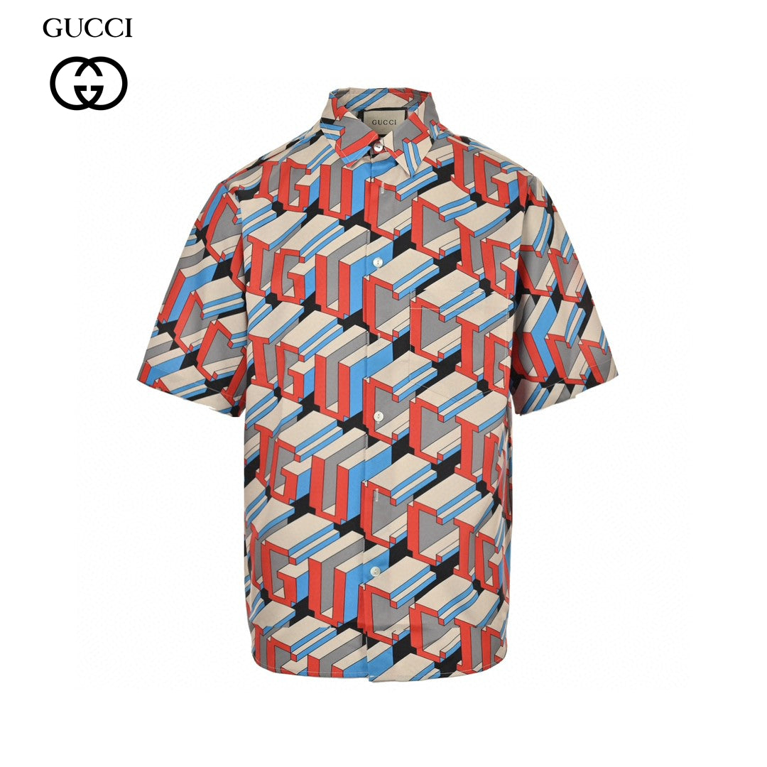 G*u*i geometric logo print shirt