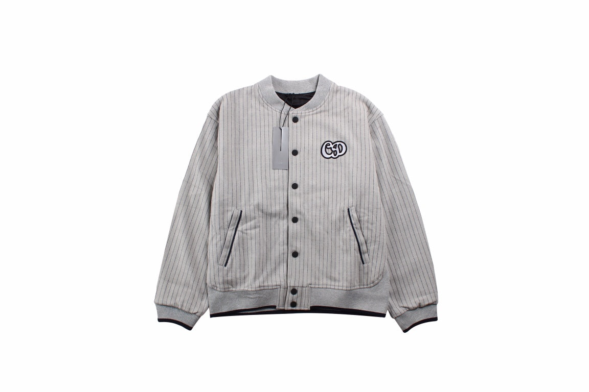 Dior Striped Bomber Jacket - Grey Primereps