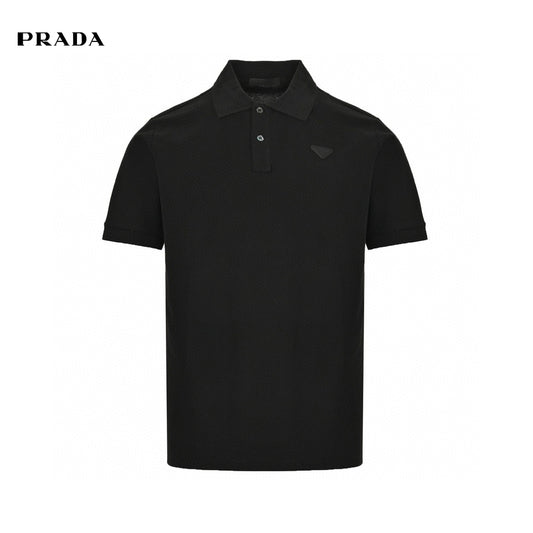 Prada Classic Black Polo Shirt Prmereps