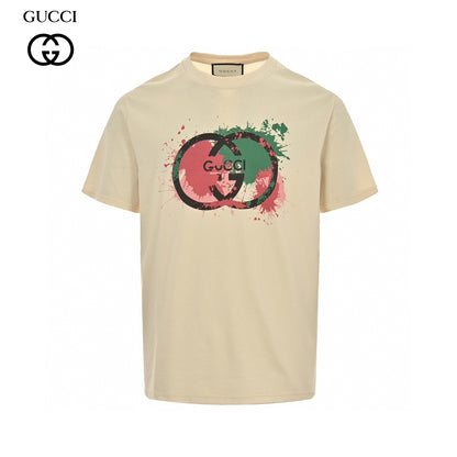 Gucci Splatter Logo T-Shirt (Beige) Primereps