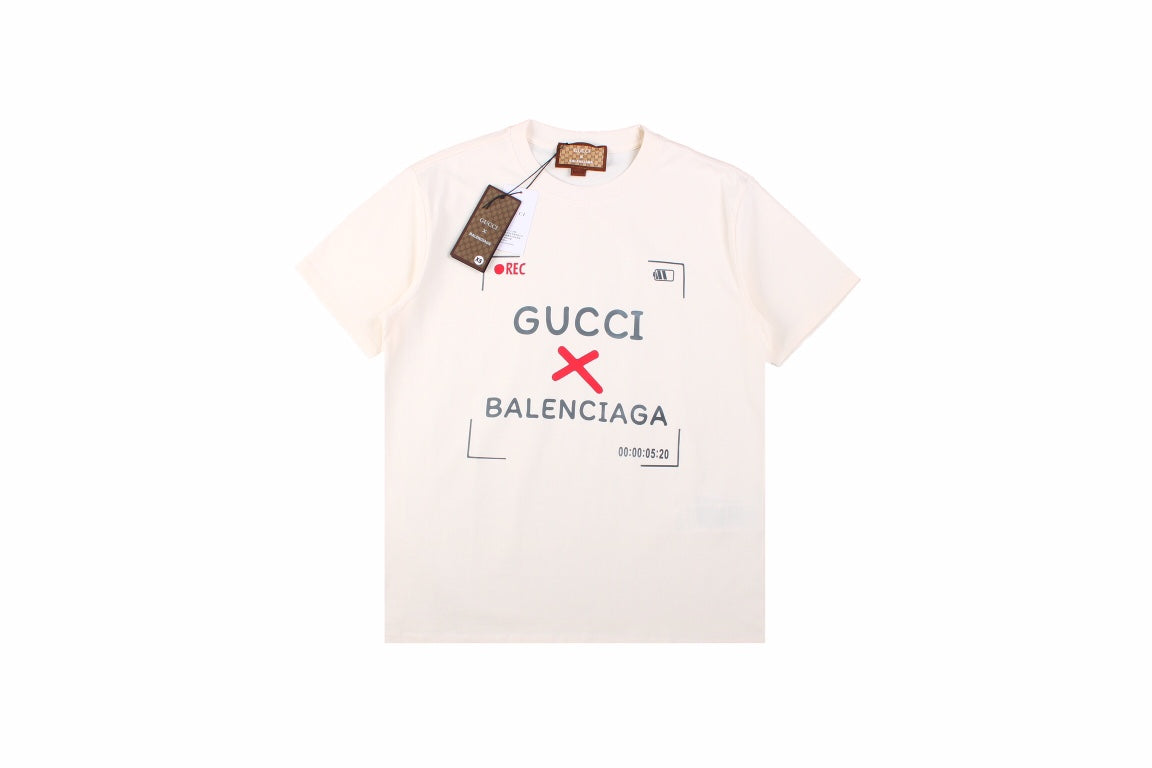 g*u*i x Ba*len*cia*ga collaboration t-shirt - white