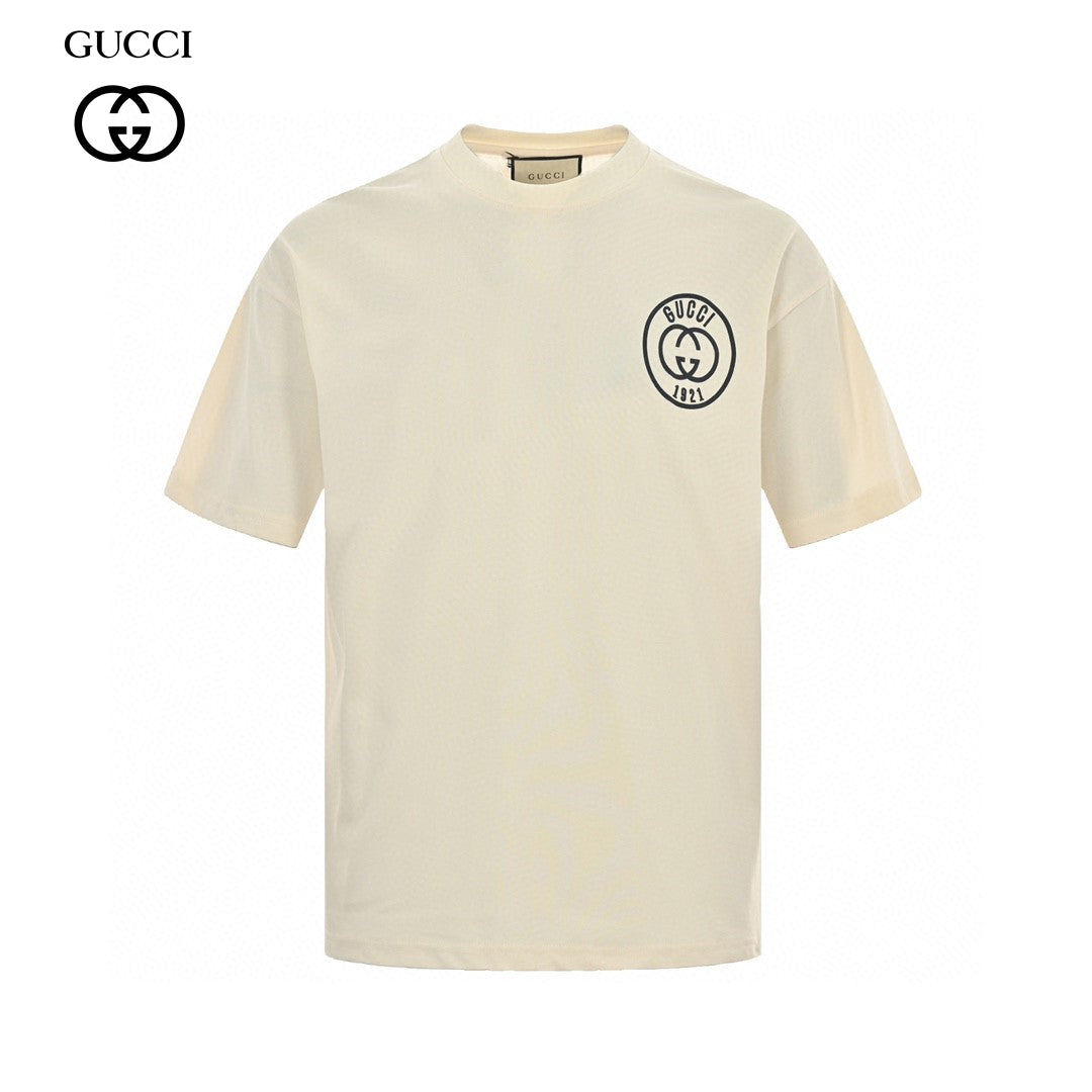 Gucci 1921 Logo Graphic T-Shirt (Beige) Primereps