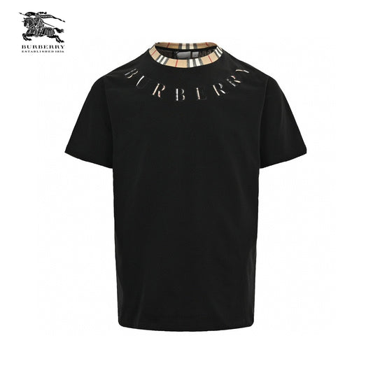 Burberry Logo Collar Detail Black T-Shirt Primereps