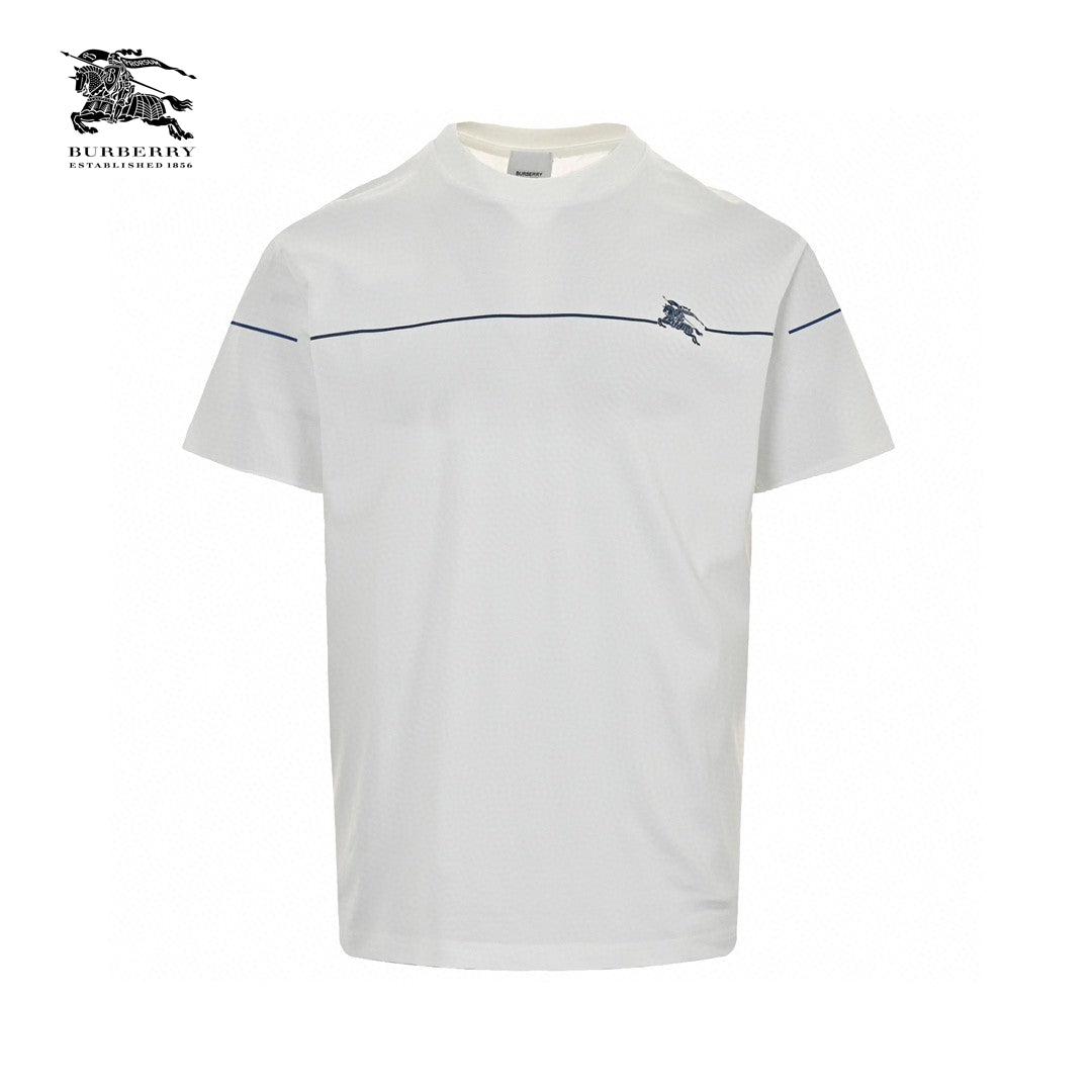 Burberry Equestrian Logo White T-Shirt  Primereps