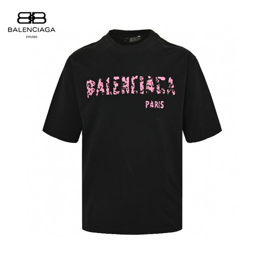 Balenciaga Distressed Logo T-Shirt in Black