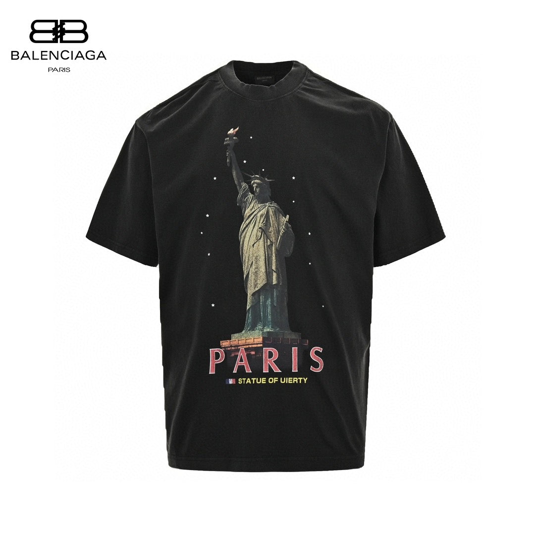 Ba*len*cia*ga paris statue of liberty t-shirt (black)