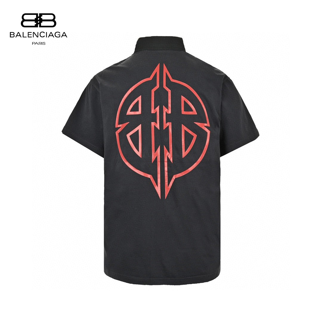 Ba*len*cia*ga logo back graphic shirt