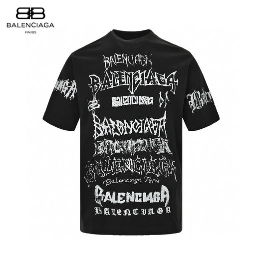 Balenciaga Multi-Logo Black T-Shirt Primereps