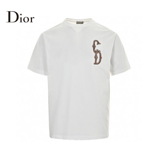 Dior Embroidered CD Logo T-Shirt (White) Primereps