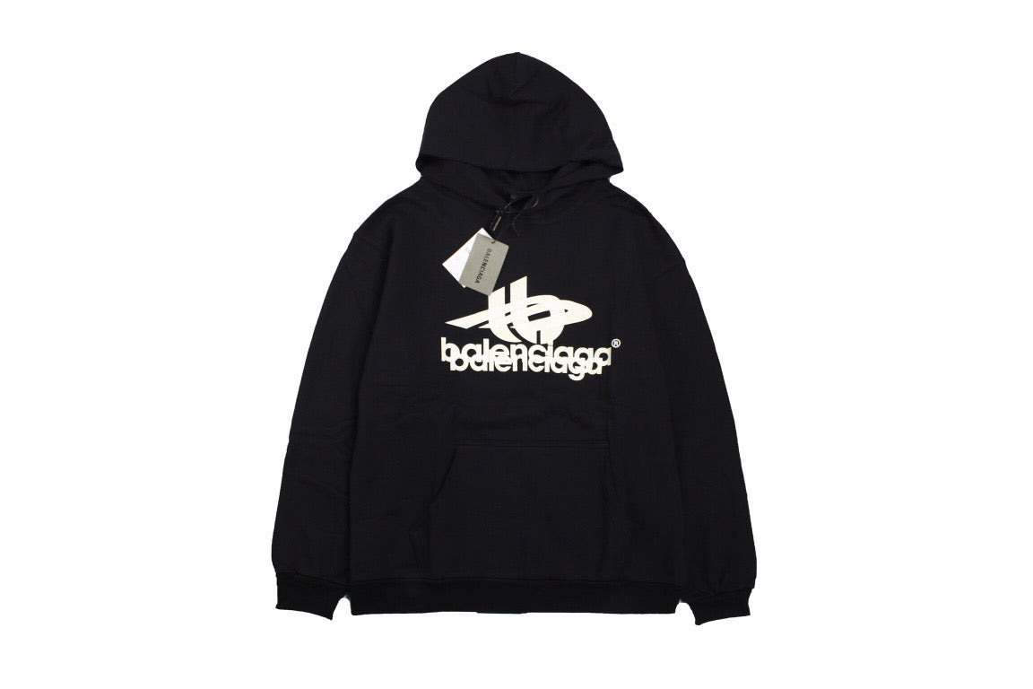 Balenciaga Black Graphic Hoodie Primereps