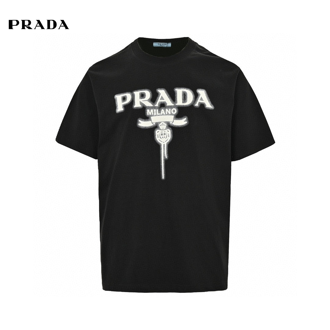 Prada Milano Black Emblem T-Shirt Primereps