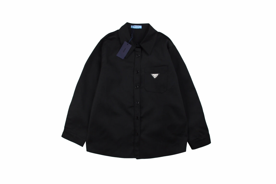 Pra*a black button-up shirt