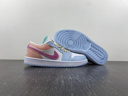 Air Jordan 1 Low "White Jade / Pink Stitch"