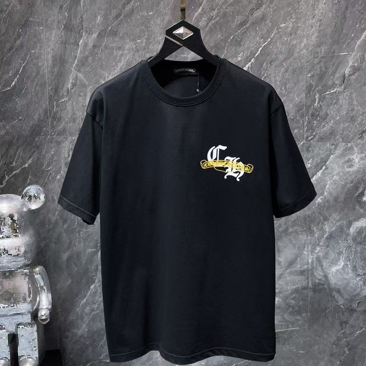 Chrome Hearts Classic Crewneck T-Shirt in Black/White/Yellow
