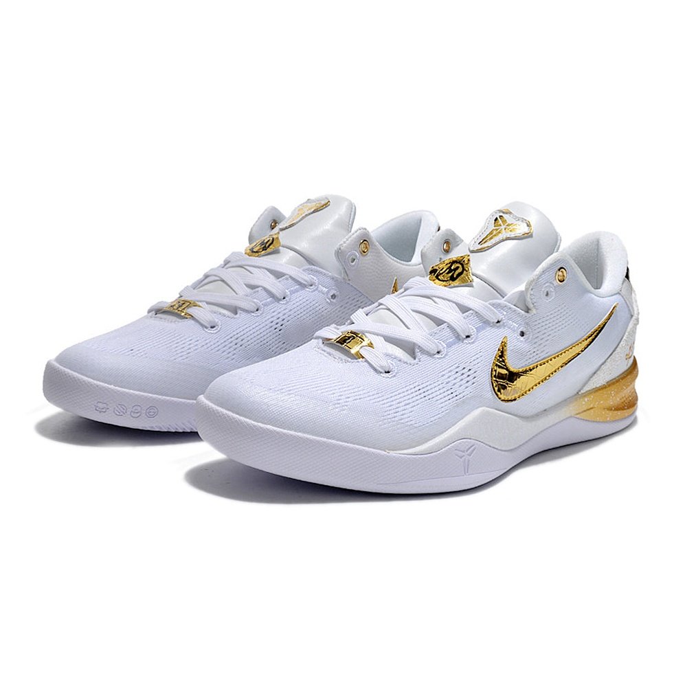 Kobe 8 cheap white and gold