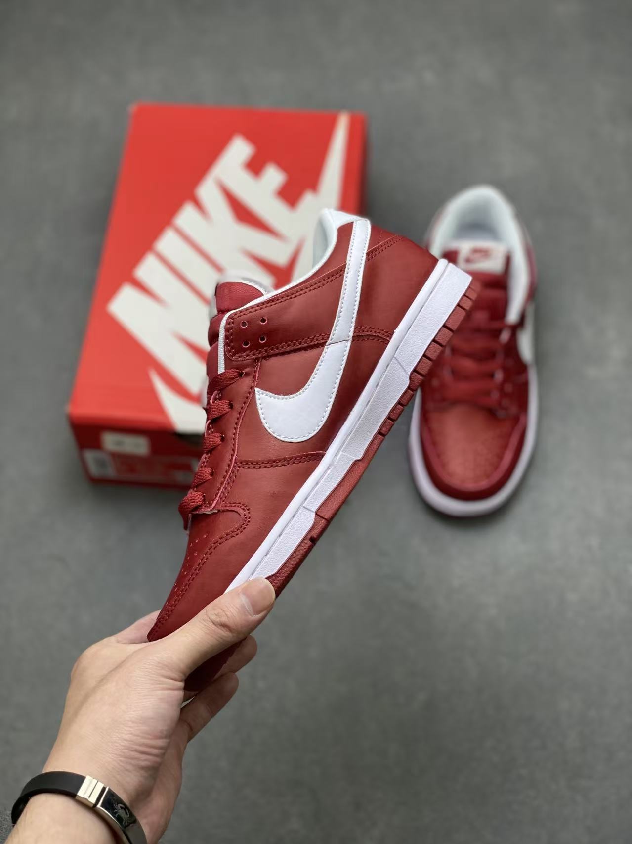 Nike Dunk Low “Grey/Burgundy” – Sophisticated Color-Block Legacy