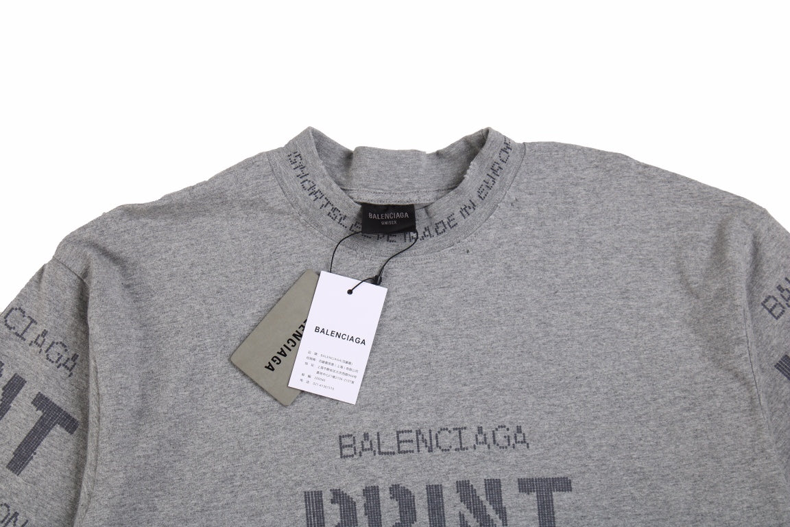 Ba*len*cia*ga printed grey t-shirt