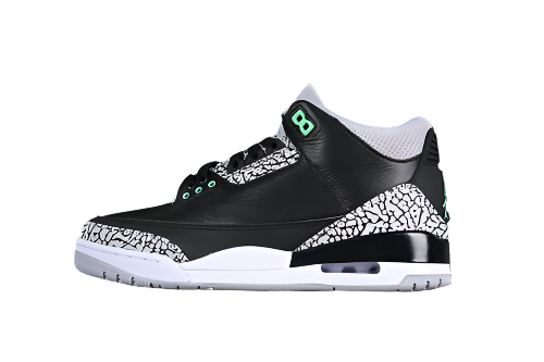 AIR JORDAN 3 RETRO GREEN GLOW BLACK/GREEN GLOW/WOLF GREY/WHITE