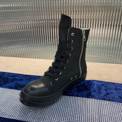 Rick Owens High-Top Nylon Boots - All Black