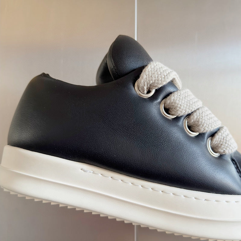 Rick Owens Black and White Low-Top Sneakers