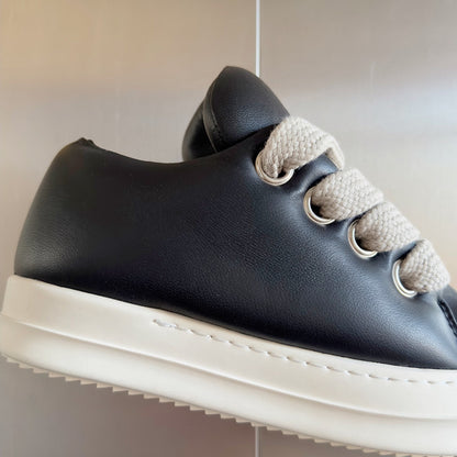 Rick Owens Black and White Low-Top Sneakers