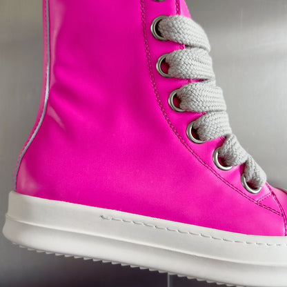 Rick Owens Pink High-Top Sneakers