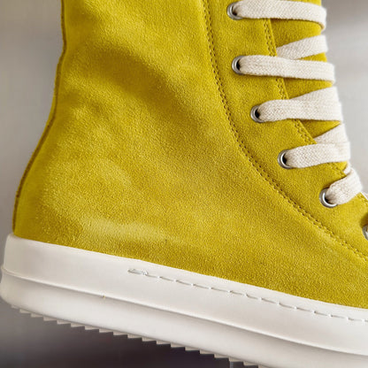 Rick Owens Yellow High-Top Sneakers