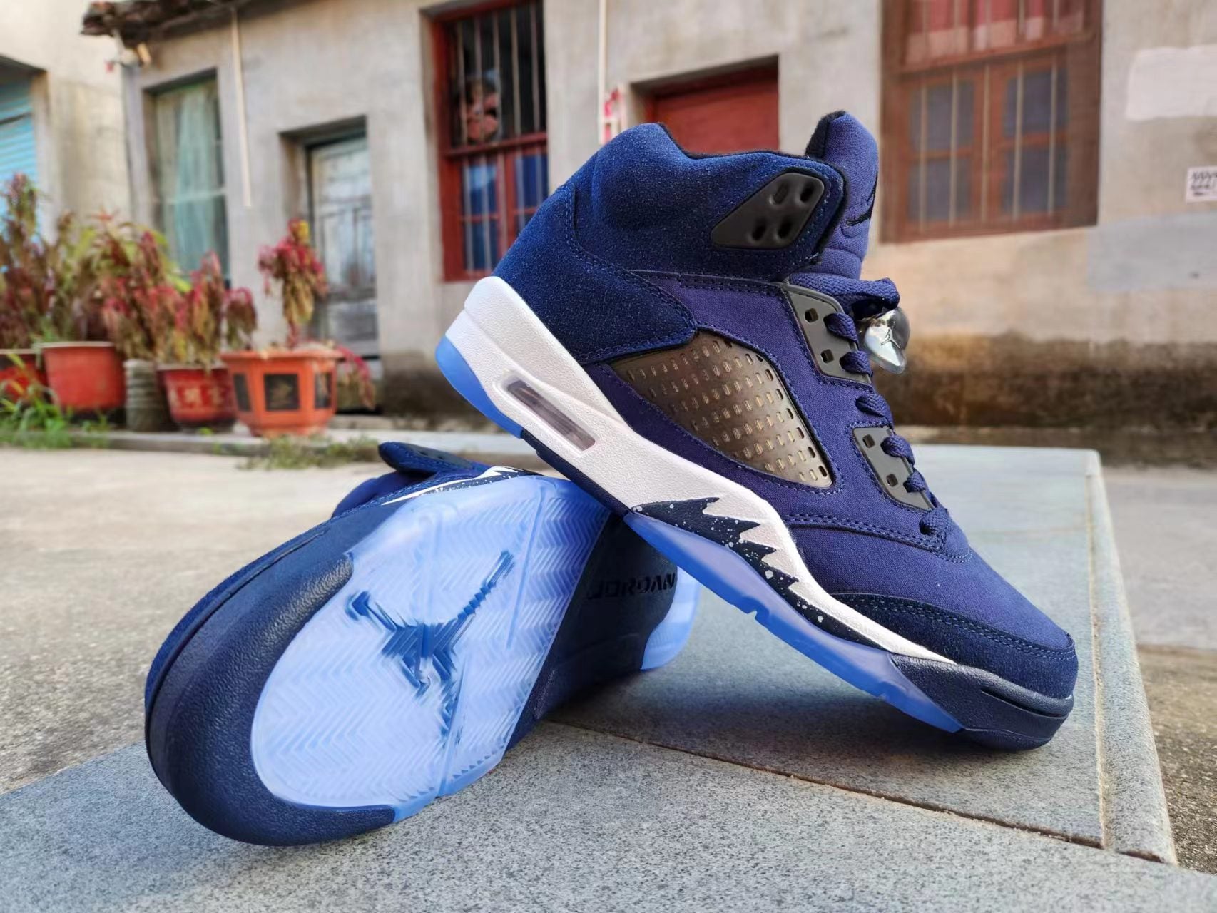 Jordan 5 blue and white