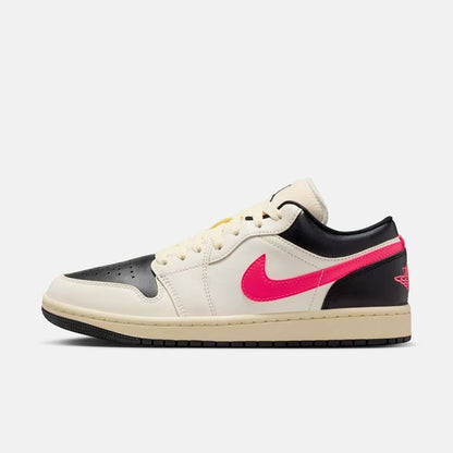 AIR JORDAN 1 LOW "PALE IVORY / BLACK / MUSLIN / RACER PINK"