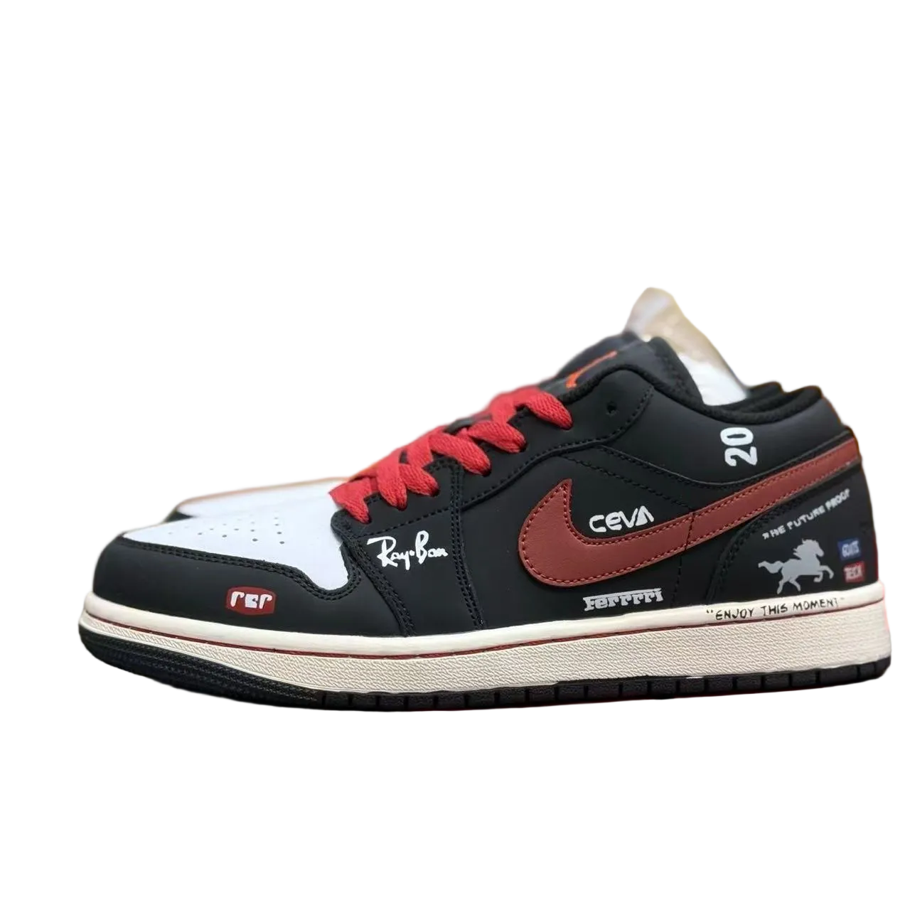 AIR JORDAN 1 LOW "BLACK / WHITE / RED"