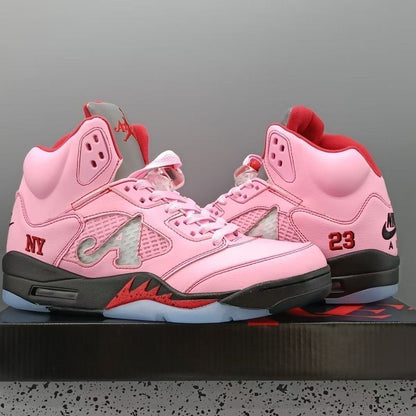 JORDAN 5 RETRO "ARCTIC PINK / METALLIC SILVER / UNIVERSITY RED"