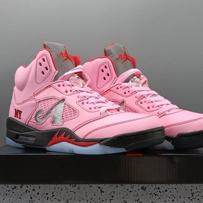 JORDAN 5 RETRO "ARCTIC PINK / METALLIC SILVER / UNIVERSITY RED"