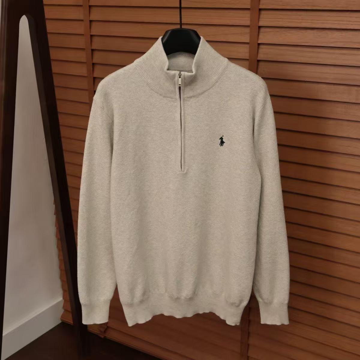 Polo Ralph Lauren Quarter-Zip Sweatshirt in Oatmeal