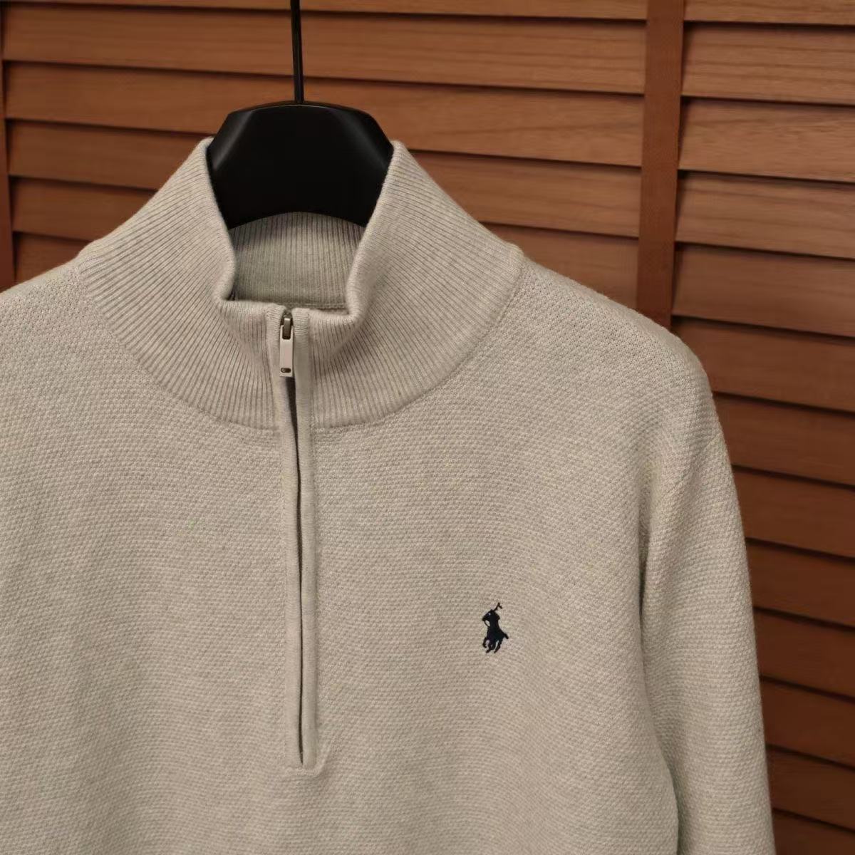 Polo Ralph Lauren Quarter-Zip Sweatshirt in Oatmeal