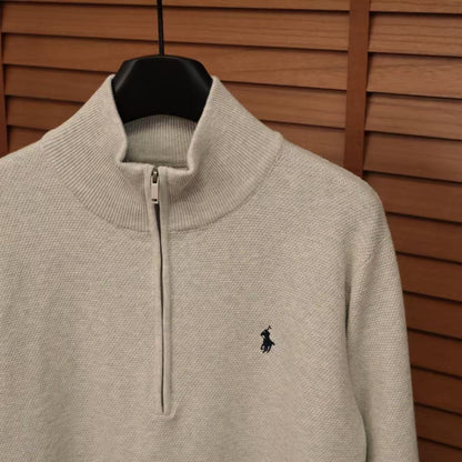 Polo Ralph Lauren Quarter-Zip Sweatshirt in Oatmeal