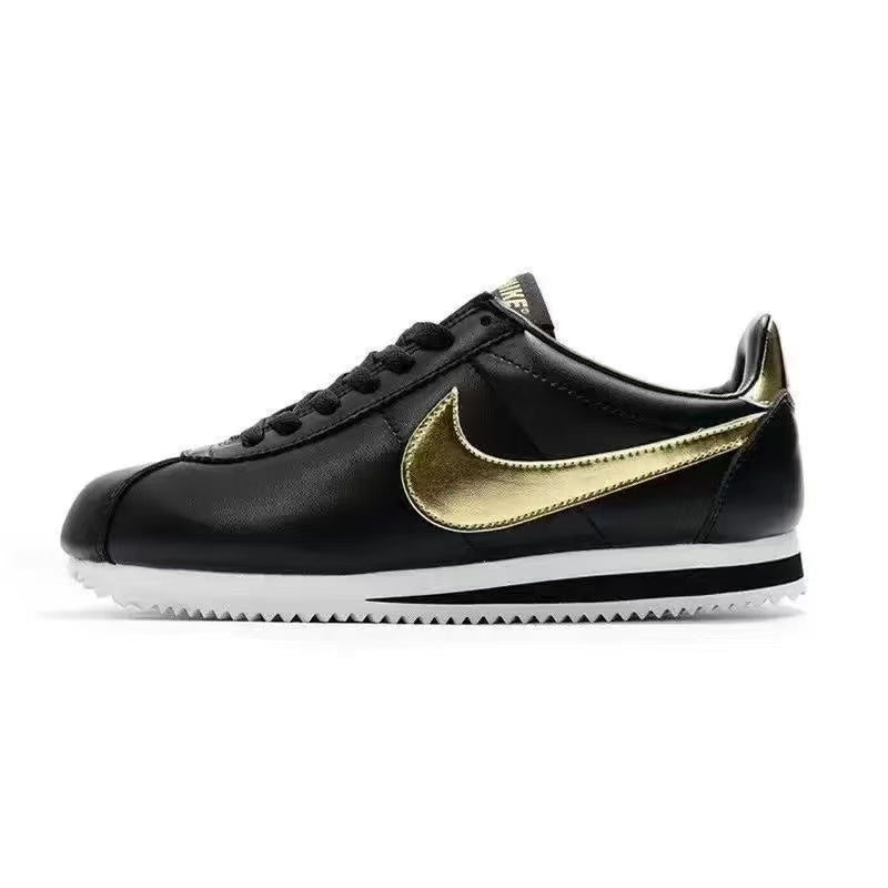 CLASSIC CORTEZ LEATHER FORREST GUMP BLACK/METALLIC GOLD-WHITE