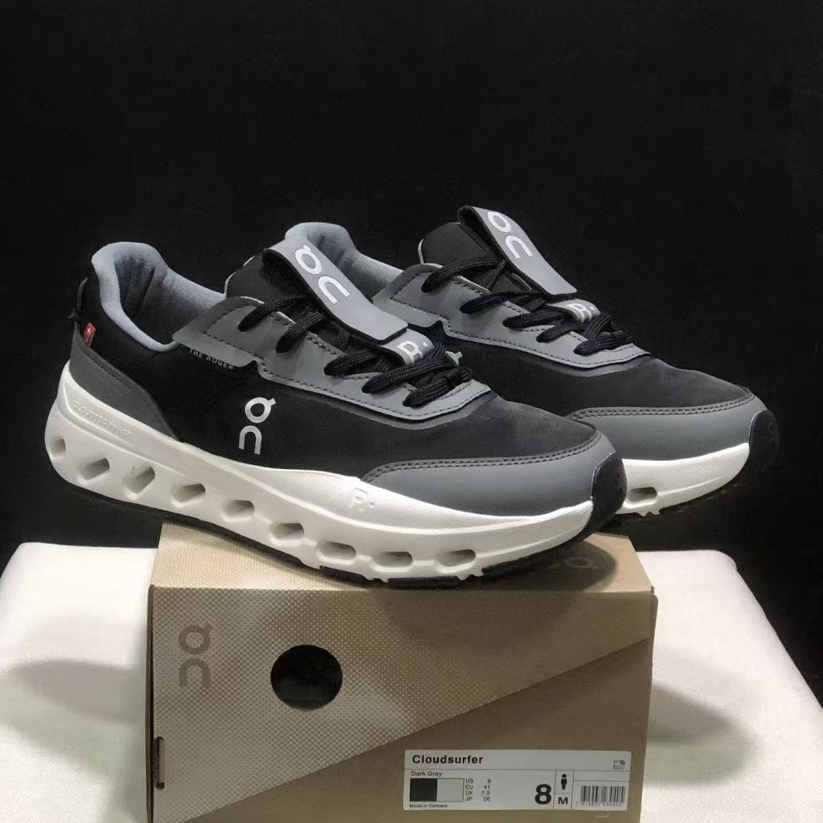 On Low-Top in Black/Grey/White: Urban Monochrome