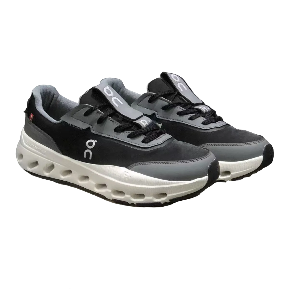 On Low-Top in Black/Grey/White: Urban Monochrome
