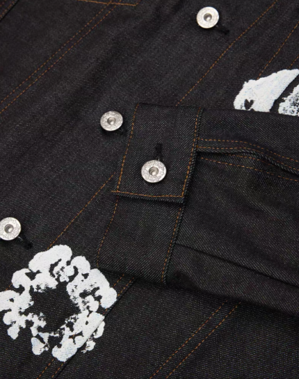 DENIM TEARS Wreath Jacket in Black: A Memorial in Thread
