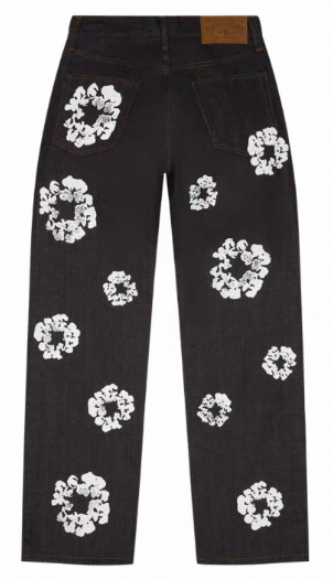 DENIM TEARS Wreath Jeans in Black: Scribed Legacy