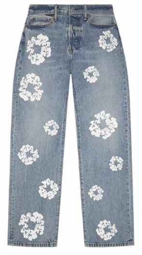 DENIM TEARS Wreath Jeans in Indigo: Rooted Narrative
