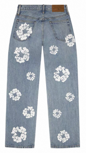 DENIM TEARS Wreath Jeans in Indigo: Rooted Narrative