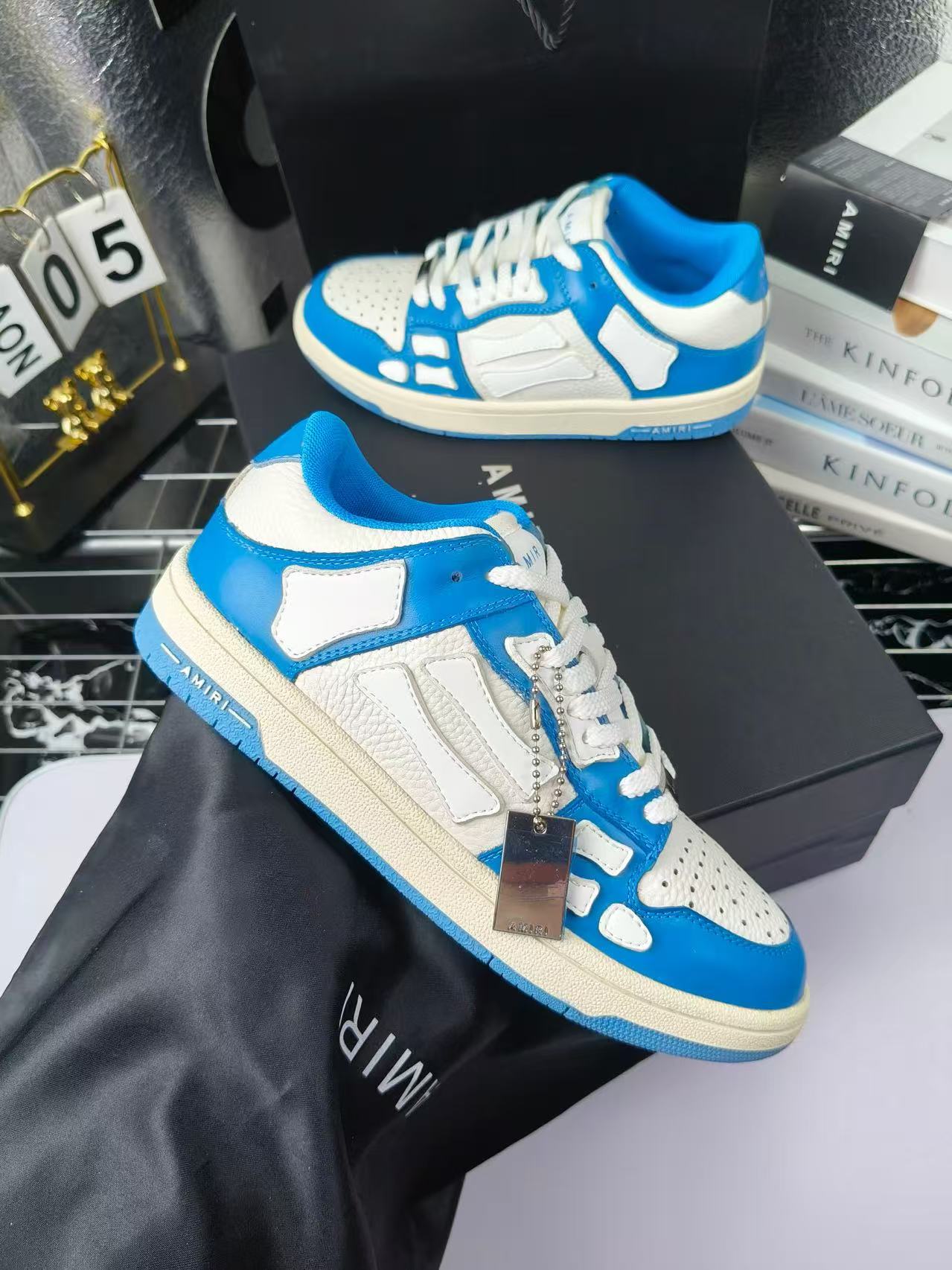 Emil’s Bone Shoe in White/Blue: Cerulean Osteology