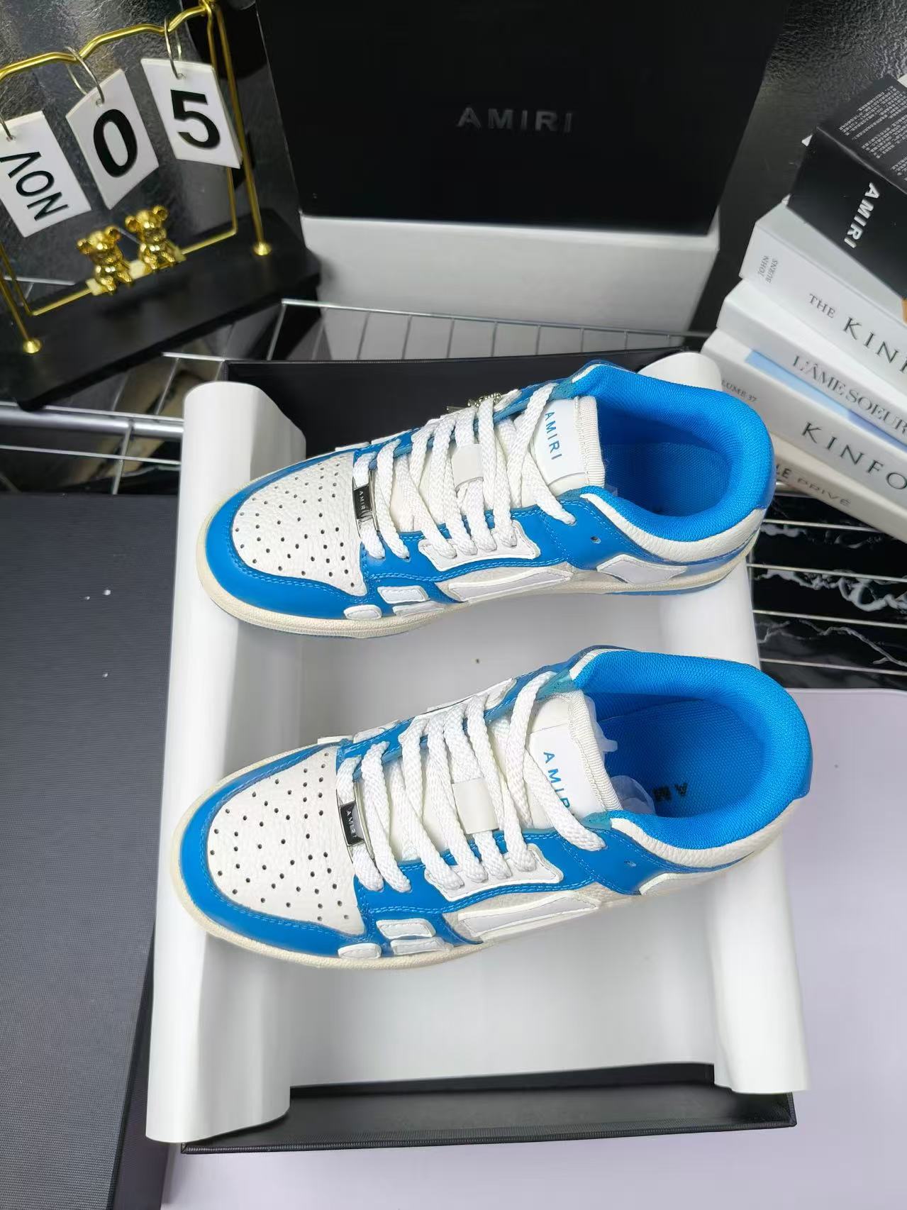 Emil’s Bone Shoe in White/Blue: Cerulean Osteology