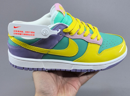 Nike SB Dunk Low in Yellow/Green/Purple: Psychedelic Fade
