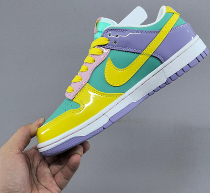 Nike SB Dunk Low in Yellow/Green/Purple: Psychedelic Fade