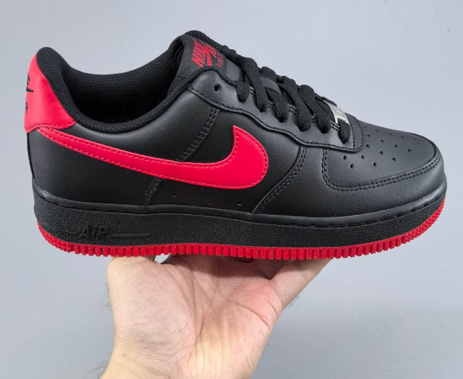 Nike Air Force 1 '07 in Black/Red: Iconic Contrast