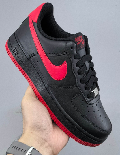 Nike Air Force 1 '07 in Black/Red: Iconic Contrast