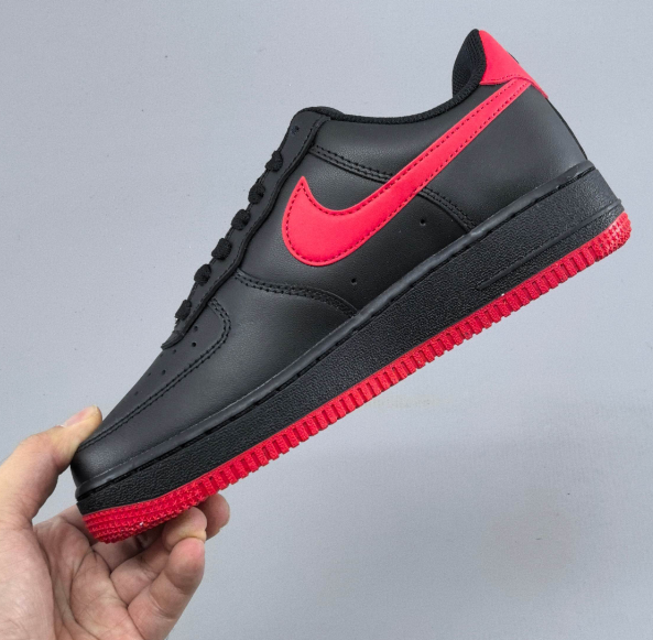 Nike Air Force 1 '07 in Black/Red: Iconic Contrast