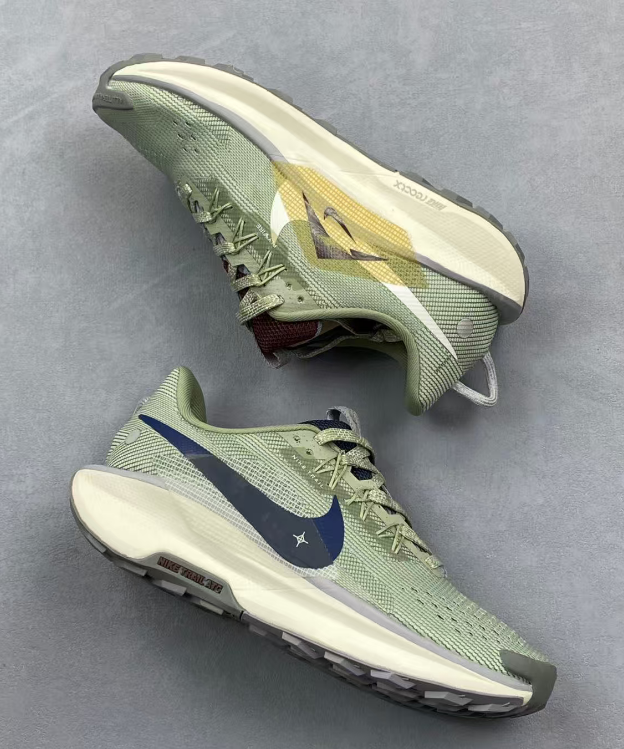 Nike ReactX Pegasus Trail 5 in Light Green: Trail-Tuned Freshness